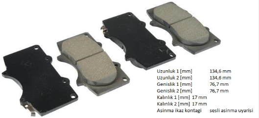 TOYOTA HILUX 06>12 4X2 3.0 HLIX 15>3.0 LAND CRUİSER 02-10 ÖN FREN BALATASI 0446535