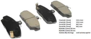 HONDA CIVIC 01>06 EURO CIVIC 96>99 ROVER 45-200-400 90< 00>06 TATA TELCOLINE ÖN FREN BALATASI